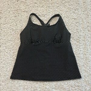 Black poka-dot Land's End tankini suit top